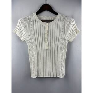 Women’s American Eagle Medium White Knit Short Sleeve Shirt